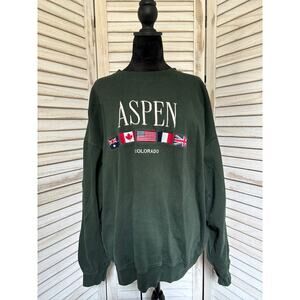 Brandy Melville Dark Green Aspen Colorado Crewneck